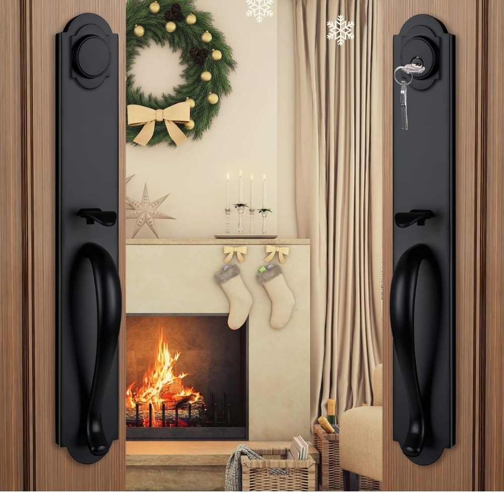 Elegant Black Door Handle Set